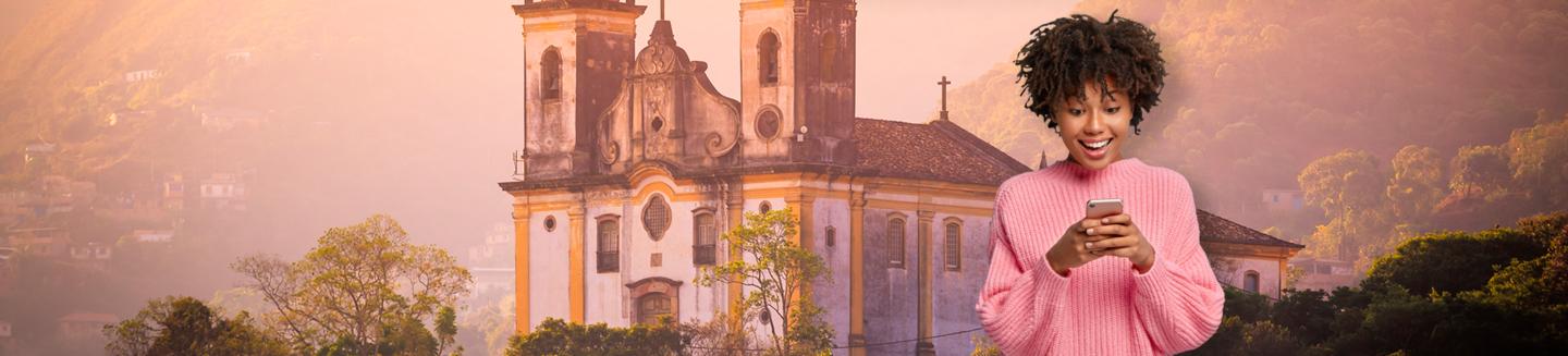 Banner página de destino da cidade de Ouro Preto, MG